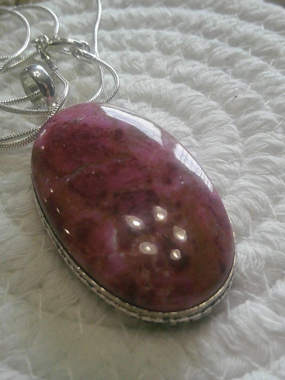 Beautiful PINK COBALT CALCITE Handmade Sterling 925 Pendant/Chain #290F